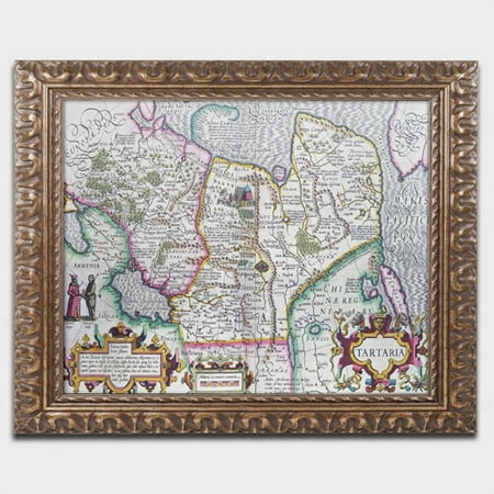 Gold Map Canvas Trademark Fine Art