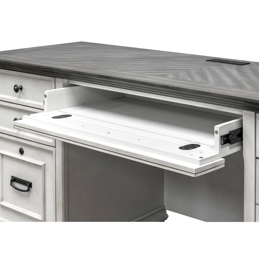 Martin Furniture Hartford Wood Credenza Office Desk Writing Table White