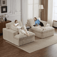 thumbnail image 2 of GVN Living Room Sofa, Floor Couch, Oversized Upholstered Sleeper Cloud Couch, Deep Seat Luxury Sofa Bed, White, 2 of 7