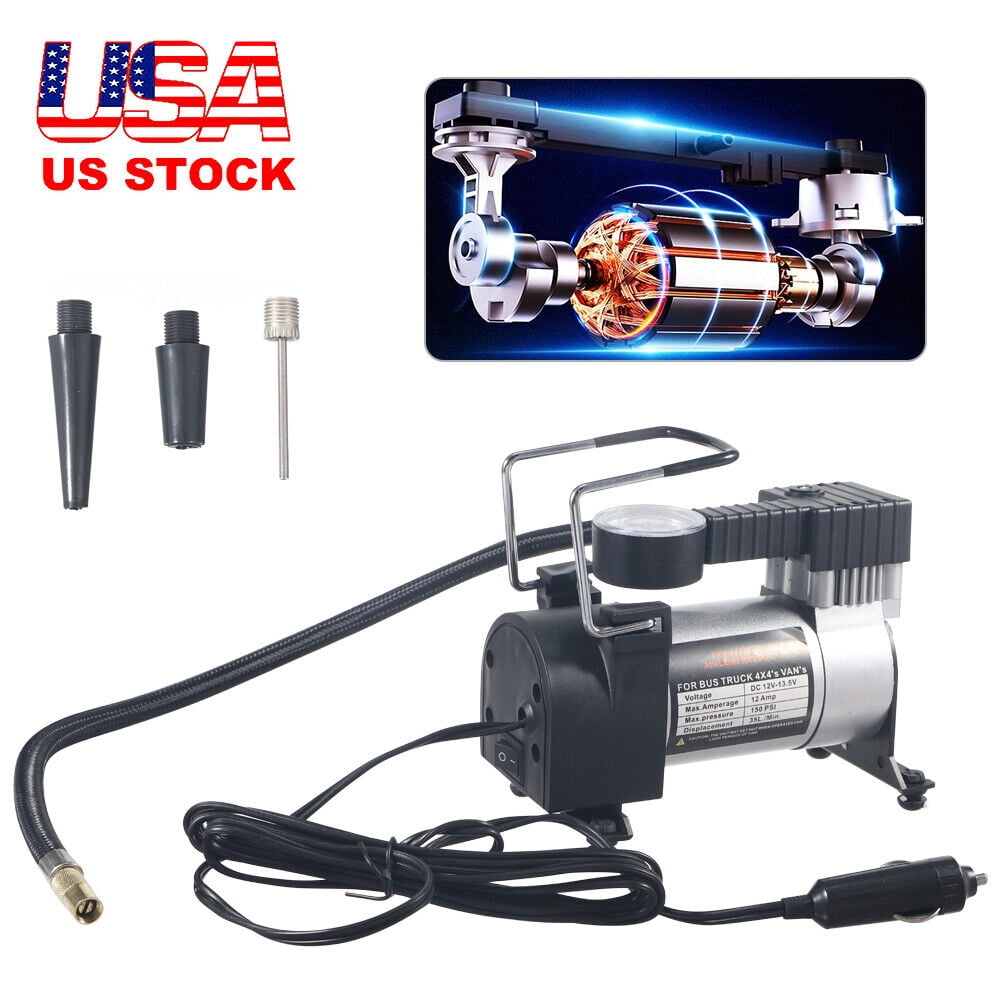 JahyShow Portable Air Compressor Car Tyre Auto Tire Inflator Pump 12V 150PSI Heavy Duty
