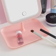 thumbnail image 3 of Smart LED Vanity Mirror with 3-Color Adjustable Lighting, One-Touch Charging, Large Square Design – Stylish Pink Desktop Makeup Mirror for Bright, Clear Application; Perfect Gift for Beauty Lovers, 3 of 5