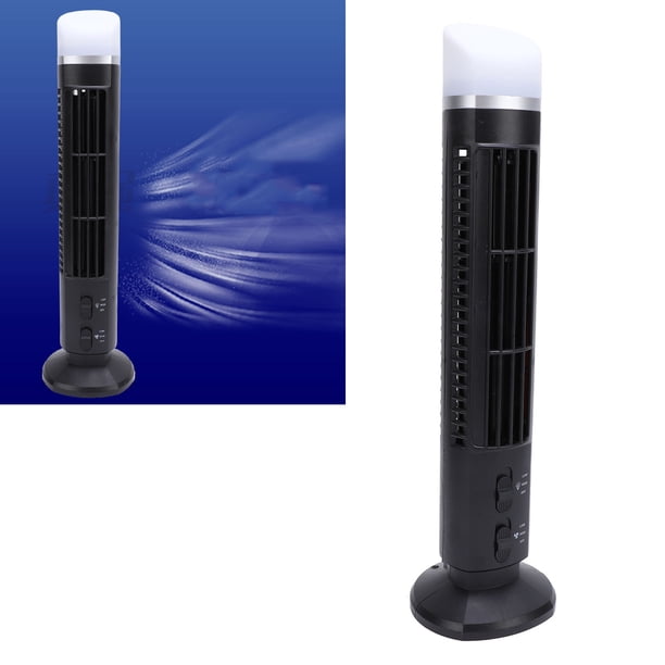 Ventilador de Torre Sin Aspas, Ventilador Portátil de Escritorio USB Sin Aspas, Luz Nocturna, Diseño Ajustable de 2 Engranjes, Ahorro de Espacio Silencioso, Ventilador de Torre