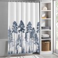 thumbnail image 3 of Pine Forest Branches Fabric Shower Curtain Watercolor Gray Blue Washable Shower Curtains for Bathroom, Waterproof Bath Curtain with Hooks Home Decor 72x72in, 3 of 8
