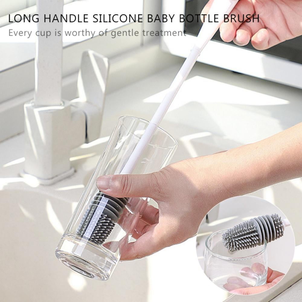 1pc Long Handle Wine Glass & Water Glass Cleaning Brush With Suction Cup