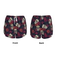 thumbnail image 5 of Picia Roses Skulls Pattern Women's 2 in 1 Athletic Running Shorts High Waisted Workout Casual Gym Sweat Shorts with Comfy Liner Zipper Pockets-X-Large, 5 of 9