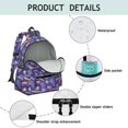 thumbnail image 4 of Police and Star Purple Pattern Backpack for School, Cute School Bag with Adjustable Shoulder Straps and Padded Back, 13.4"x11"x4.7", 4 of 5