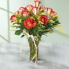 One Dozen Russett Roses With Vase