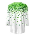 thumbnail image 5 of St Patricks Day Outfits For Women Tops For Women Trendy 2025 Casual Plus Size 3/4 Sleeve Irish Clover Shirts Funny Saint Patrick's Tunic Tops Dark Green XL, 5 of 5