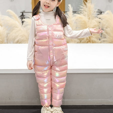 

KTJTDRVH Infant Boy s Summer Birthday Jumpsuit Sleeveless Winter Warm Shiny Jumpsuit Wadded Suspender Ski Bib Pants Overalls Trousers Outfit Clothes Soft Wearing Material