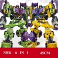 thumbnail image 4 of NBK-Figuras de acción 6 en 1 para niños, juguete de transFormación grande de 45CM, gran Devastator Anime, Robot, coche KO GT, camión, excavadora, grúa, modelo, 4 of 4