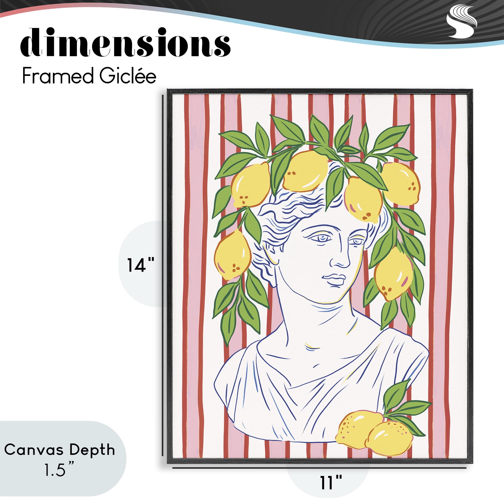 Stupell Industries La Limona Sculpture Face Black Framed Giclee Art, design by Radhika Modi