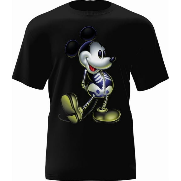 Disney Mickey Glow Bones Halloween Adult Tee Shirt, S - 2XL (Men's)