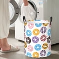 thumbnail image 4 of Large Laundry Basket with Handles - Colourful Donut Doodle Print Kids Baby Dirty Clothes Laundry Hamper for Bedroom Aesthetic, 4 of 5