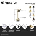 thumbnail image 4 of Kingston Brass CC83207 1/2-Inch Sweat x 3/8-Inch O.D. Comp Angle Shut-Off Valve with 5-Inch Extension in Brushed Brass, 4 of 5