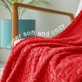 thumbnail image 4 of czcpp-Red Fleece Queen Size Blanket for Bed, 90x90 Inches Soft Cozy Jacquard Flannel Blankets, Lightweight Fuzzy Plush Warm for All Seasons, 4 of 4