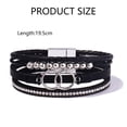 thumbnail image 2 of Boho Wrap Bracelets Leather Cuff Bangle Gold Beaded Bracelets for Women Stackable Infinity Bracelets Jewelry with Clasp, 2 of 6