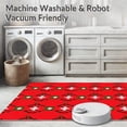 thumbnail image 5 of ODIKA 2'x3' Machine Washable Non-Slip Area Rug, Festive Argyle Patchwork with Stylized Starbursts and Holly Details High Traffic Rug with Pad, Red, 504063, 5 of 8