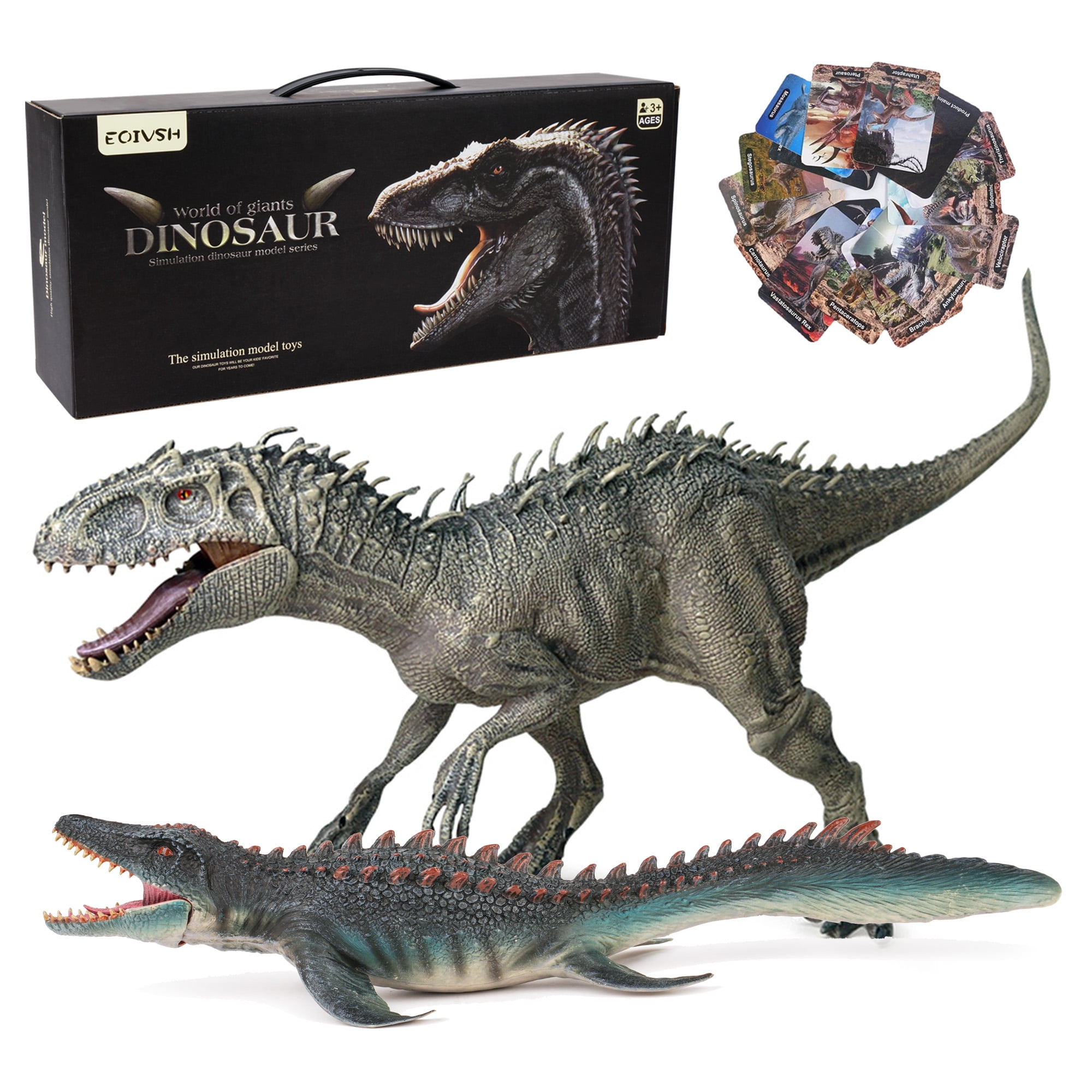 EOIVSH Big Dinosaur Toys for Kids,Realistic T-Rex & Mosasaurus Action Figure Toy Birthday Gift for Boys Girl Ages 3 up