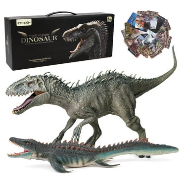 EOIVSH Big Dinosaur Toys for Kids,Realistic T-Rex & Mosasaurus Action Figure Toy Birthday Gift for Boys Girl Ages 3 up