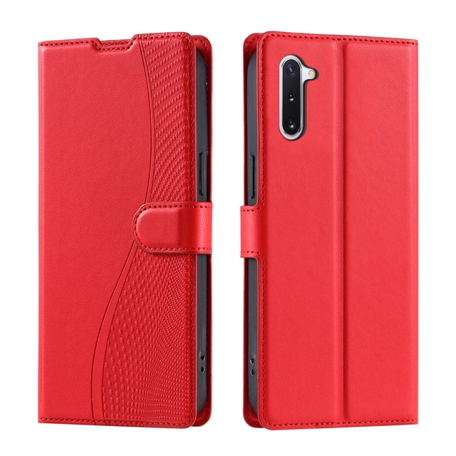 Samsung Galaxy Note 10 Étui, Portefeuille en Cuir Pu Couverture Rabattable Support Magnétique