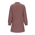 thumbnail image 5 of Lovskoo Sweater Dress for Women Knitwear Lantern Sleeve V-Neck Solid Color Pullover Dress Pink, 5 of 6