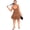 Brown, variant on Plus Size Sling Ruffle Midi Dress Women Sleeveless Low Cut Bodycon Elegant Casual Party Summer Dress