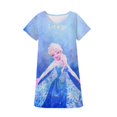 thumbnail image 1 of Camiseta de verano para niñas, camiseta de dibujos animados para niñas, ropa para niños, camisetas de manga corta de Reina de la nieve congelada de Disney, vestido para niños 11T-12T Gao Jinjia LED, 1 of 2
