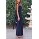 thumbnail image 3 of Vestido PRETTYGARDEN 2025 Verano Maxi Largo Sin Mangas con Volantes L - Azul Marino, 3 of 8