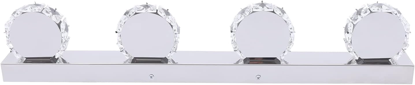 Bathroom Light Fixture Over Mirror, 12W x 4 Led Modern Vanity Light, Crystal Bathroom Vanity Light Fixture, 6000K White Makeup Mirror Front Light (Cold White)