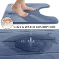 thumbnail image 2 of LAICAIW Memory Foam Toilet Bath Mat U-Shaped, Soft and Comfortable, Super Water Absorption, Non-Slip, Thick, Machine Wash and Easier to Dry for Bathroom Commode Contour Rug, 24 X 24 Inches, Denim Bl, 2 of 6