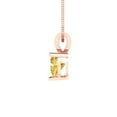 thumbnail image 2 of 0.5 ct Brilliant Heart Cut Solitaire Natural Citrine 14k Rose Solid Gold Everyday Affordable Designer Necklace Pendant with 18" Chain, 2 of 6