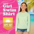 thumbnail image 2 of INGEAR Girls Long Sleeve Rash Guard Swim Shirt, UPF 50+ White, M, 2 of 6