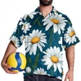 thumbnail image 4 of Daisy Men's Short Sleeve Hawaiian Beach Shirts, Casual Printed Button Down Spread Collar Tops, Summer Unisex Style, 4 of 6