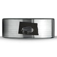 thumbnail image 2 of Tungsten North Dakota The Peace Garden State Bison Band Ring 8mm Men Women Comfort Fit Brushed Gray Flat Cut Black Polished, 2 of 4