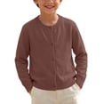 thumbnail image 5 of Fesfesfes Kids Unisex Cotton Cardigan Sweater Crew Neck Button Down Knit Top, Cute Lightweight Spring Fall School Outerwear for Boys and Girls Ages 1-11 Years, 5 of 8