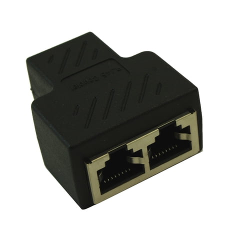 RJ45 CAT6/5E Ethernet 1 In 2 Out Adapter/Coupler/Splitter