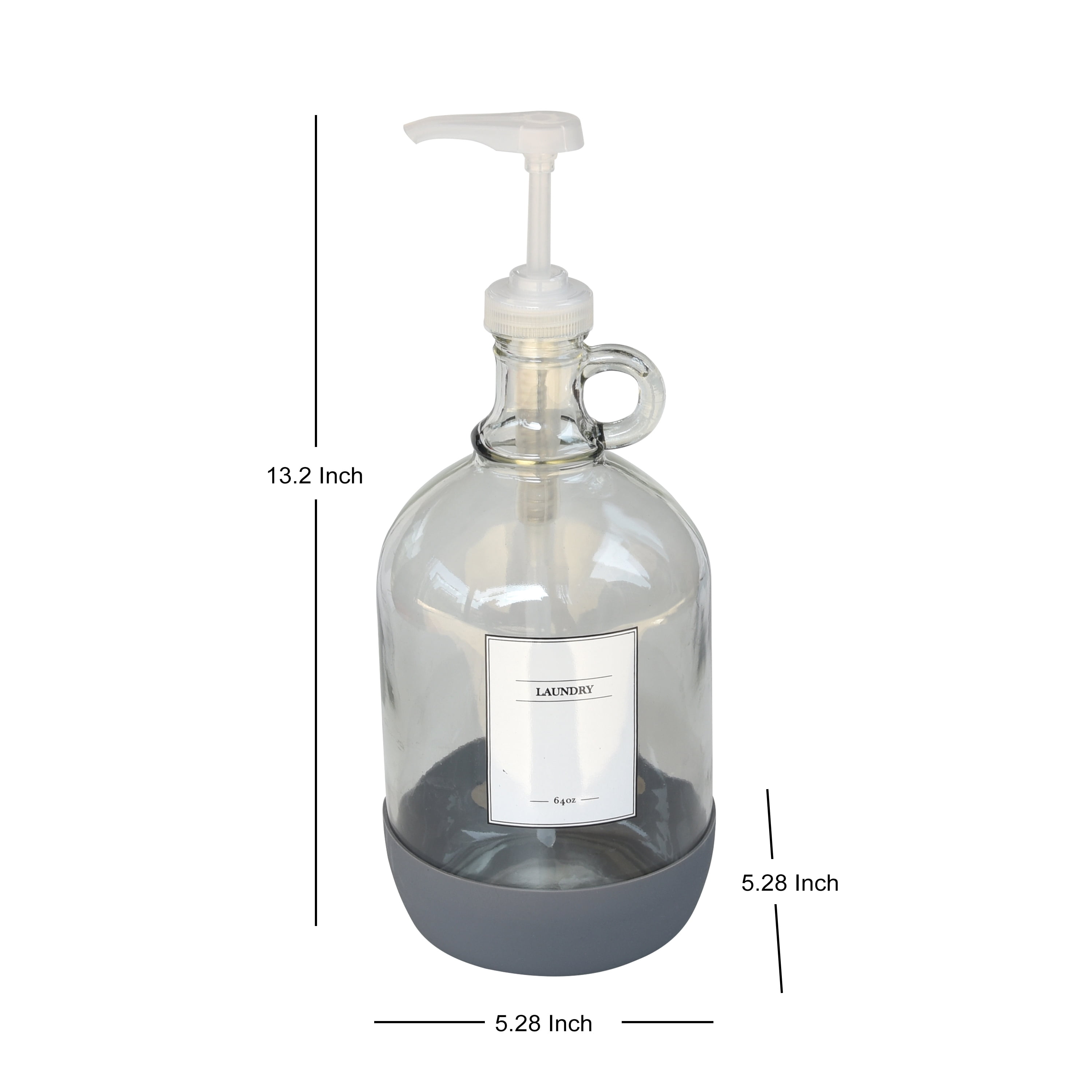(2 pack) Better Homes & Gardens 64 oz Clear Glass Laundry Detergent Dispenser with White Lid