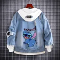 thumbnail image 2 of Lilo Stitch-chaqueta vaquera con capucha para niños y adultos, sudadera con capucha de dibujos animados, ropa de calle de Hip Hop Harajuku, abrigo informal de Jean, 2 of 4