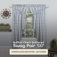 thumbnail image 2 of Buffalo Check Gathered Swag Window Curtain Pair - 72X63 - Grey, 2 of 6