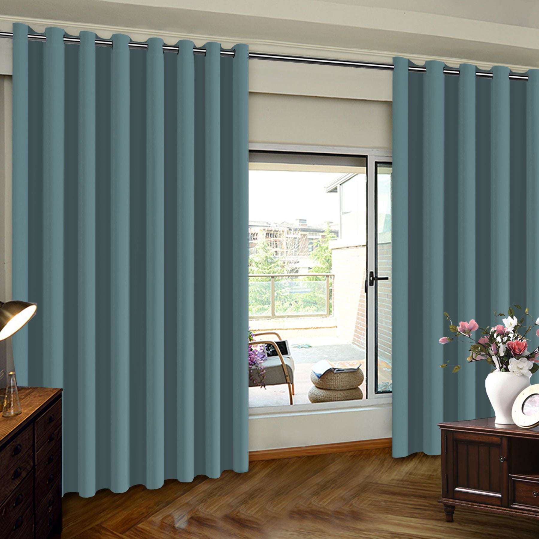Extra Wide Premium Thermal Insulated Blackout Curtain Panel for Sliding