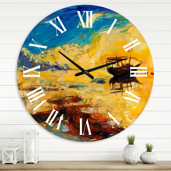 Designart 1 in Quartz Coastal Wall Clock