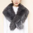 thumbnail image 3 of UTSJKR Faux Fur Wedding Shawl Woman Party Bride Cape Cloak Winter Bridal Wraps Accessory Winter Stole Scarves Shrug Gray, 3 of 7