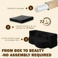 thumbnail image 3 of Lyzwn 78" Full Size Floor Sofa, Folding Queen Sleeper Couch, Loveseat Sofa, Teddy Fabric Foam-Filled Sleeper Couch Bed, Fold Mattress Bed for Living Room, Guest Use, Office, Apartment, Black, 3 of 9