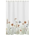 thumbnail image 2 of Sweet JoJo Designs Boho Chic Bohemian Watercolor Garden Floral Wildflower Decorative Bathroom Fabric Bath Shower Curtain 72x72 Rust Blue Green Mustard Flower Vintage Botanical Room Decor Showercurtain, 2 of 5