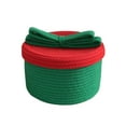 thumbnail image 2 of FastXmas Christmas Basket with Lid,10.2 x 8.7 Inch Woven Cotton Rope Christmas Gift Basket with Lid, Knit Chrismas Theme Gift Box,Christmas Toys Baskets for Towels, Diapers, Pet Toy Storage Basket, 2 of 9