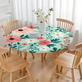 thumbnail image 3 of Pioneer Flower Floral Print Pattern Round Fitted Tablecloth with Elastic Edge,Dining Table Cover Waterproof,Outdoor Round Tablecloth for Camping,Dining,Indoor and Outdoor, 3 of 7