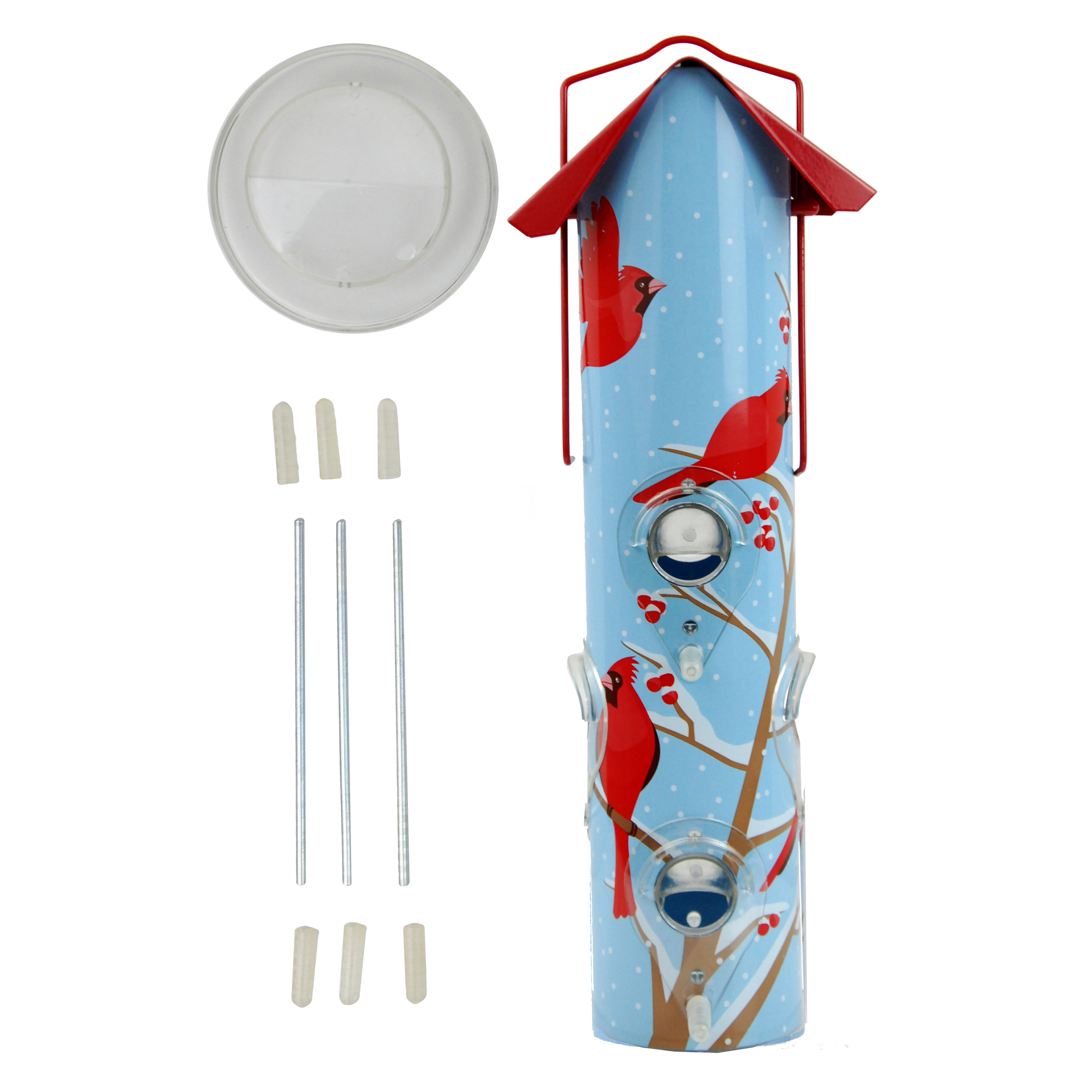 Perky-Pet Cardinal Metal Tube Wild Bird Feeder