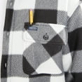 thumbnail image 5 of Men's Smith's Workwear Sherpa-Lined Plaid Microfleece Shirt Jacket Color: White Black Size: XXL, 5 of 5