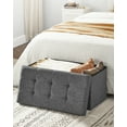 thumbnail image 4 of SONGMICS 30" Storage Ottoman Bench, Folding Ottoman with Storage Footstool Hold up to 660lb for Living Room Dark Gray, 4 of 7