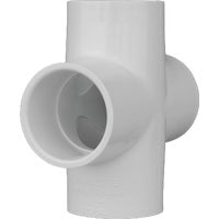Genova Products PVC Pipe Cross Schedule 40 - Durable White - 1 Piece, 5" x 2.3" x 5"